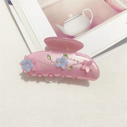 pink rhinestone hair claw clip