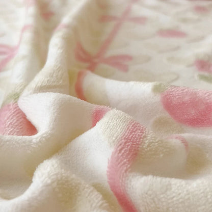Pink Bow Fleece Bed Sheet & Pillowcase