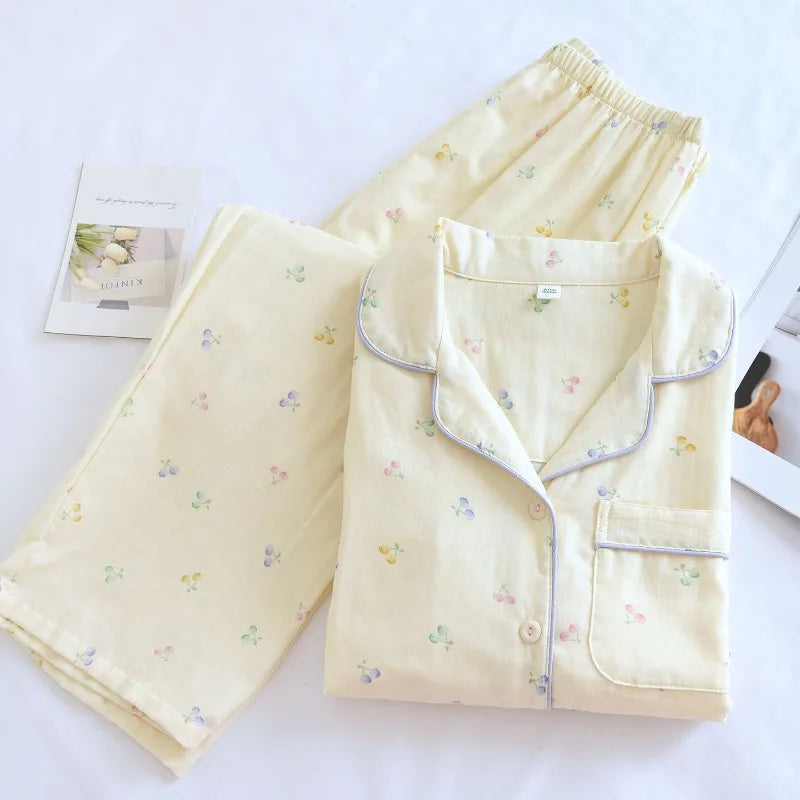 Buttercup Cherry Pjs With Blue Pipping 