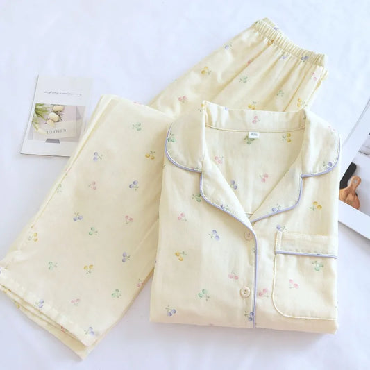 Buttercup Cherry Pjs With Blue Pipping 