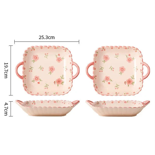 Pink Floral Dinnerware Set Creative Femininity