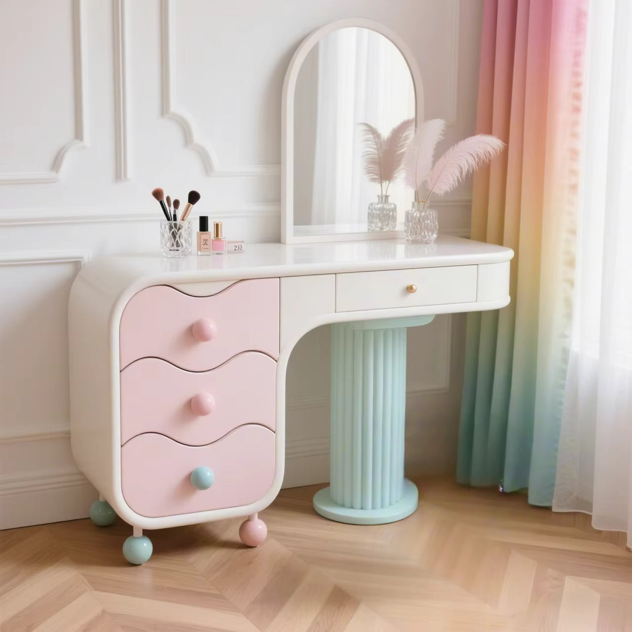 Pink Pastel Danish Dressing Table