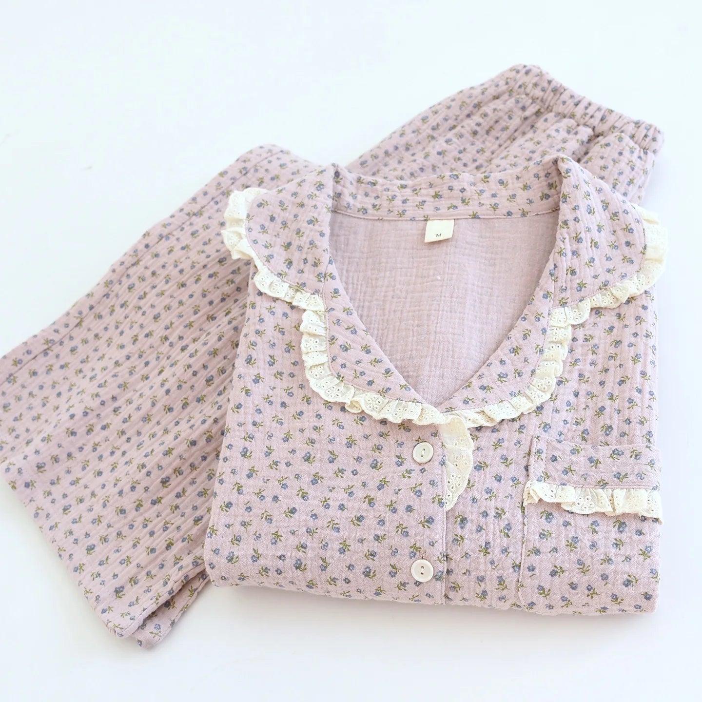 Romantic Floral Lace Pyjama Set Creative Femininity