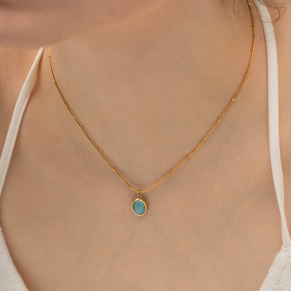 Turquoise Stone Pendant Necklace