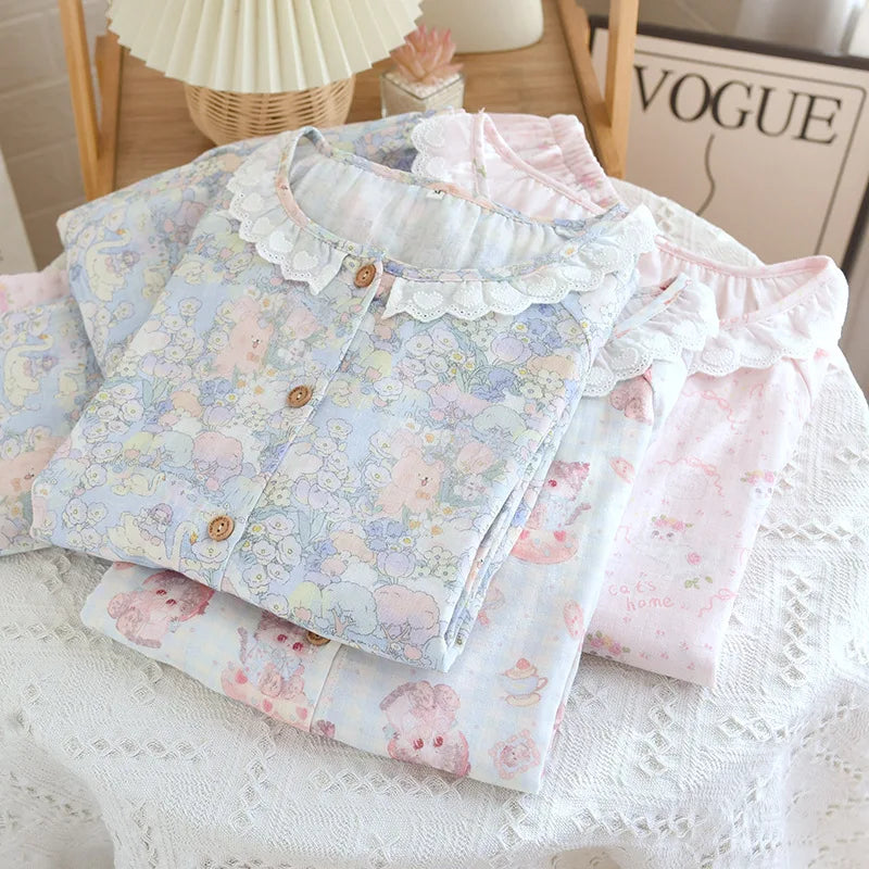 Coquette Lace Ruffle Pyjamas