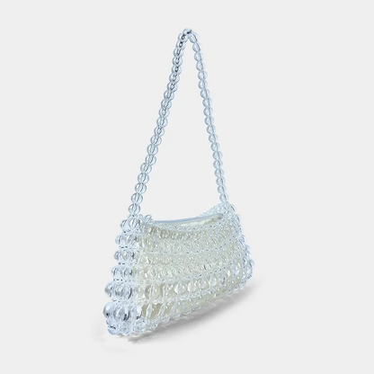 Pearlescent Beaded Shoulder Handbag