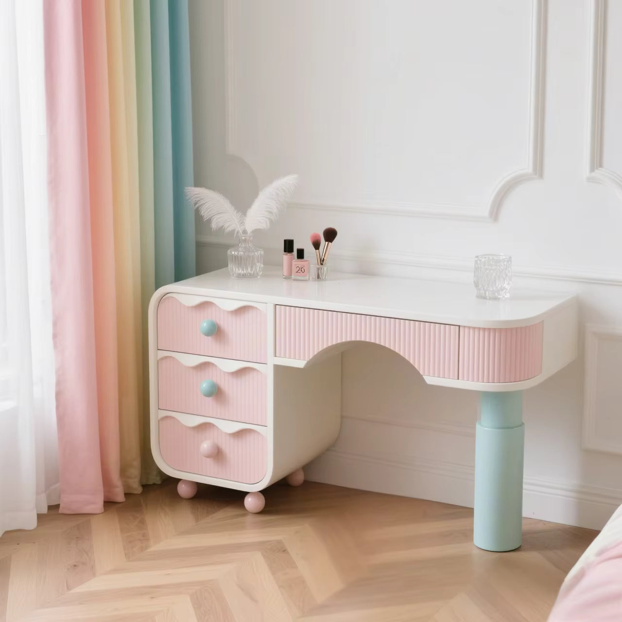 Pink Pastel Danish Dressing Table