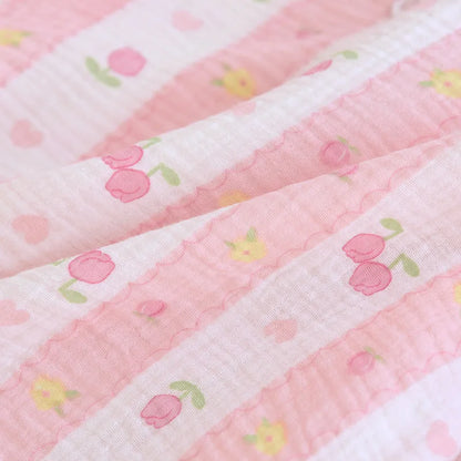 Pink & White Striped Coquette Pjs