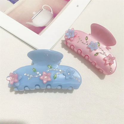 pink floral hair clip 