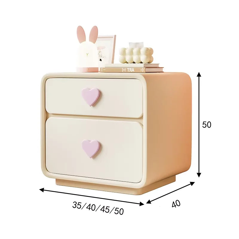 Pink Heart Bedside Table Creative Femininity