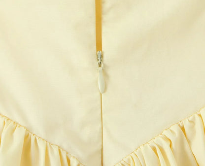 Lemon Halter Mini Sundress - Yellow/White/Black