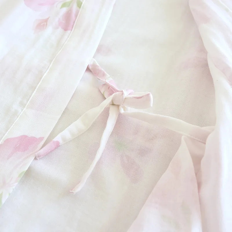 Pink & White Floral Kimono Dressing Gown Creative Femininity
