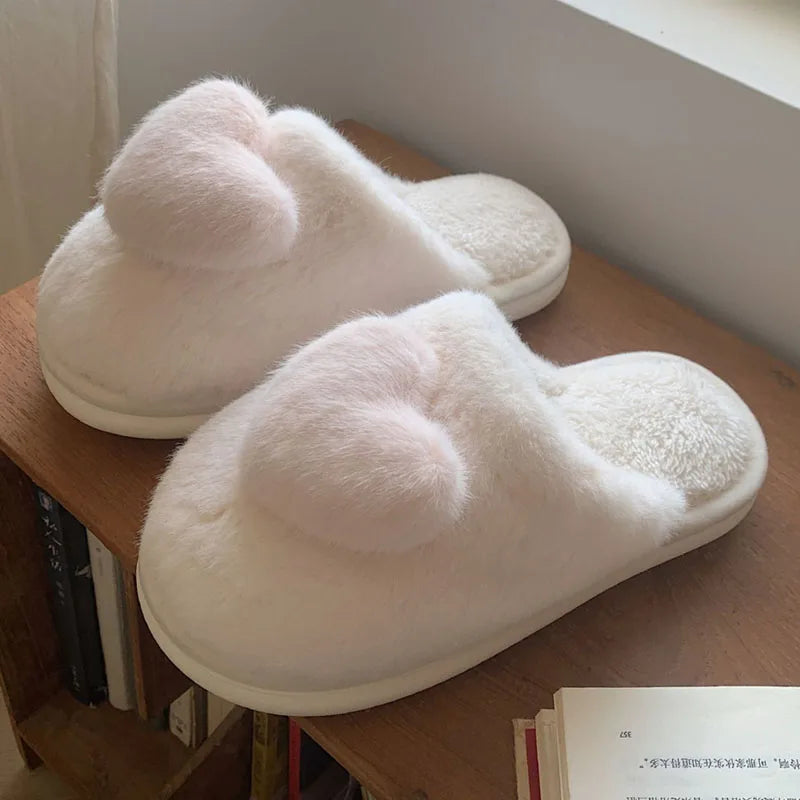 Pink Love Heart Slippers