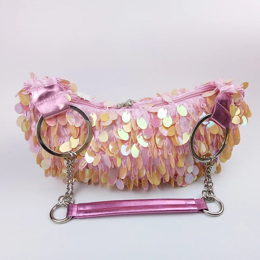 Vintage Handmade Sequin Shoulder Bag