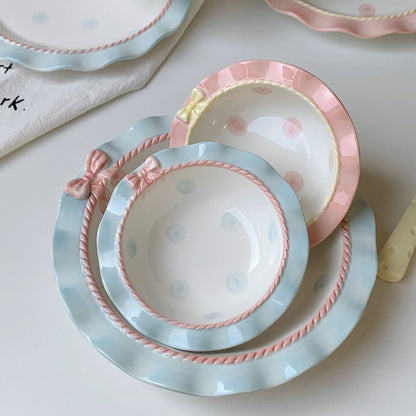 Pink & Blue Rococo Dinner Plates