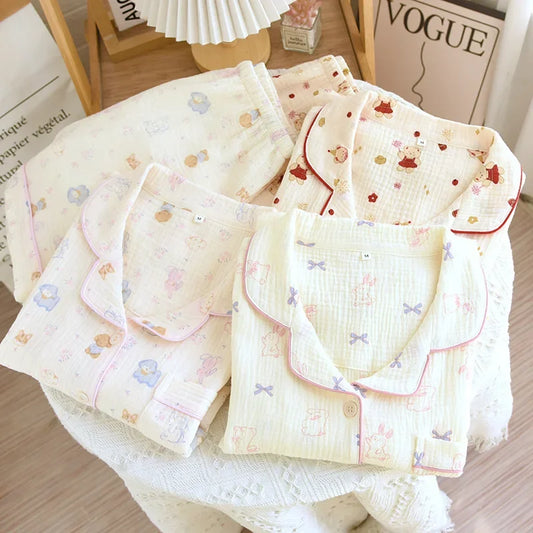 Pastel Bunny & Bow Pyjama Short Set