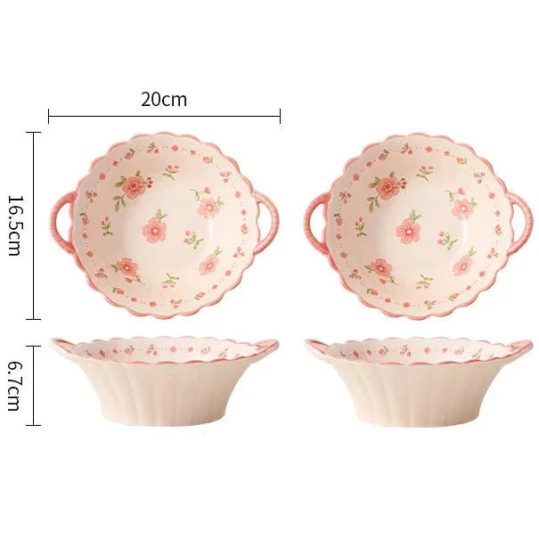 Pink Floral Dinnerware Set Creative Femininity
