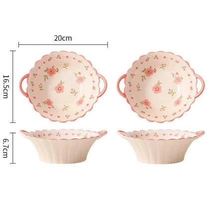 Pink Floral Dinnerware Set Creative Femininity