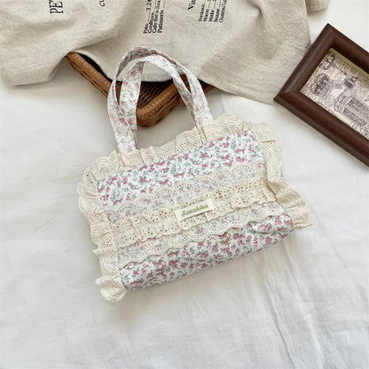 Vintage Lace Ruffle Mini Handbag Creative Femininity
