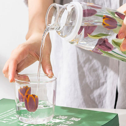 Flower Painted Glass Carafe Set