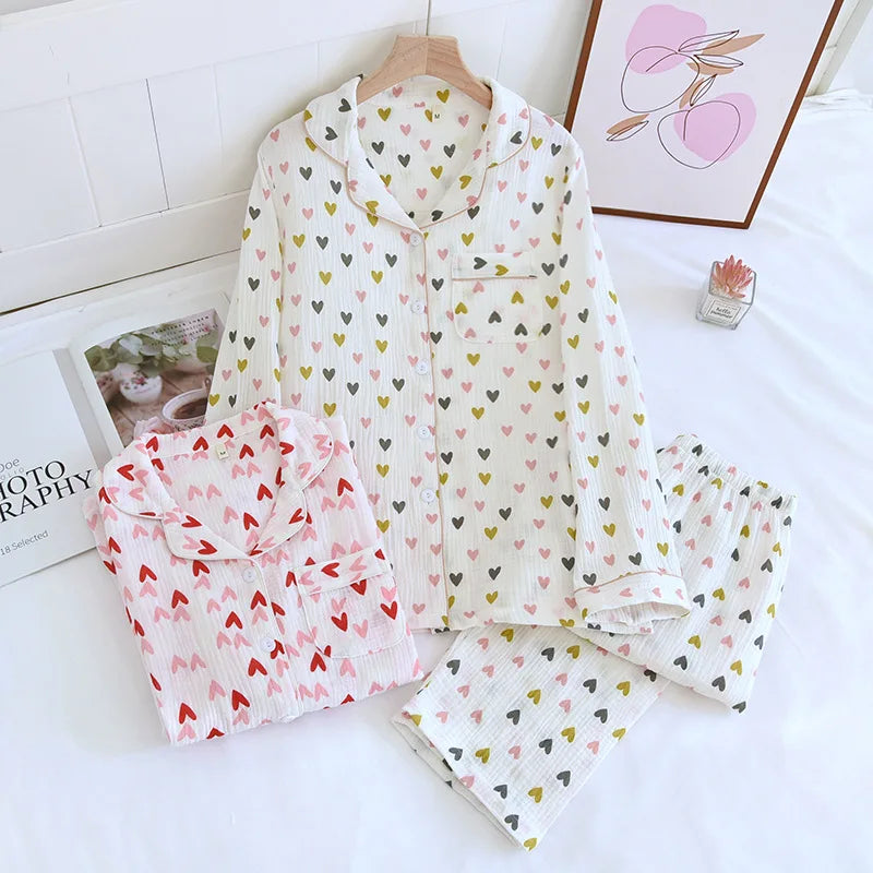 Pink & Red Love Heart Pj Set