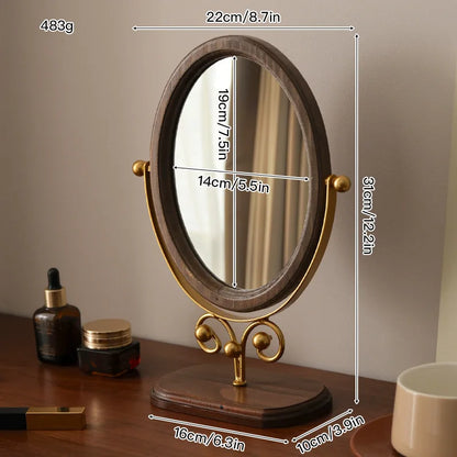 Gold Tuscan Wooden Vanity Mirror Creative Femininity