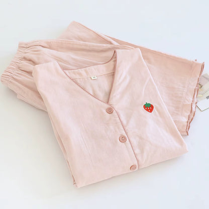 Strawberry Gingham Pyjama Set Creative Femininity