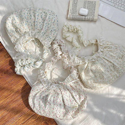 Broderie Lace Ruffle Shoulder Bag