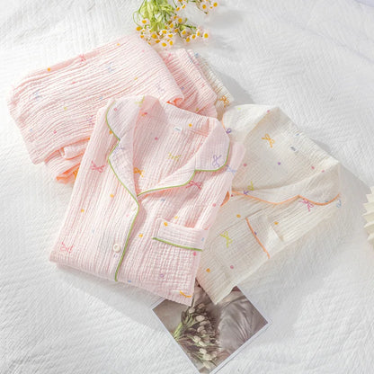 Cotton Crepe Coquette Bow Pjs