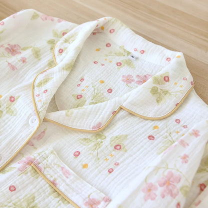 Pink Festive Cotton Gauze Pjs