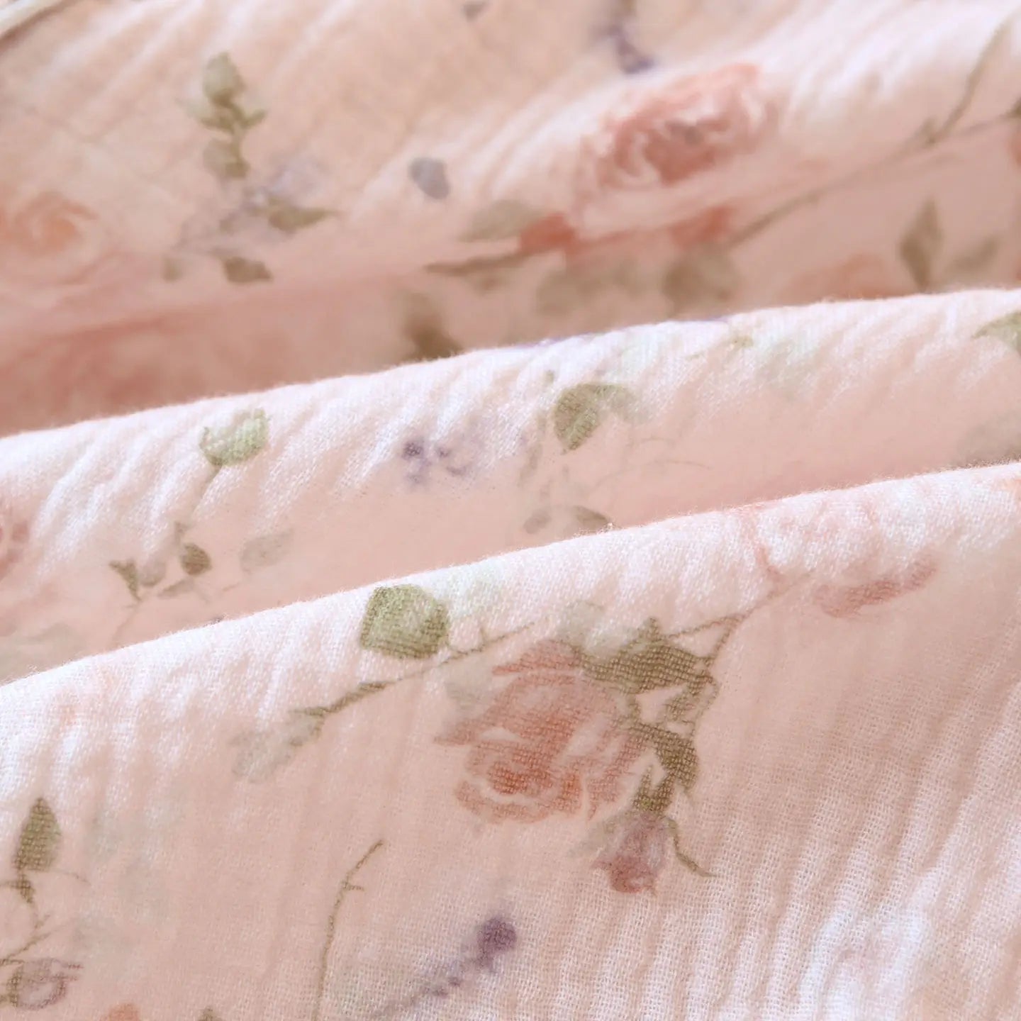 2026 New Women's Spring and Autumn Pajama Set 100% Cotton Crape Cloth Flower Collar Long Sleeve Two Piece Set Large Home Clothes Creative Femininity