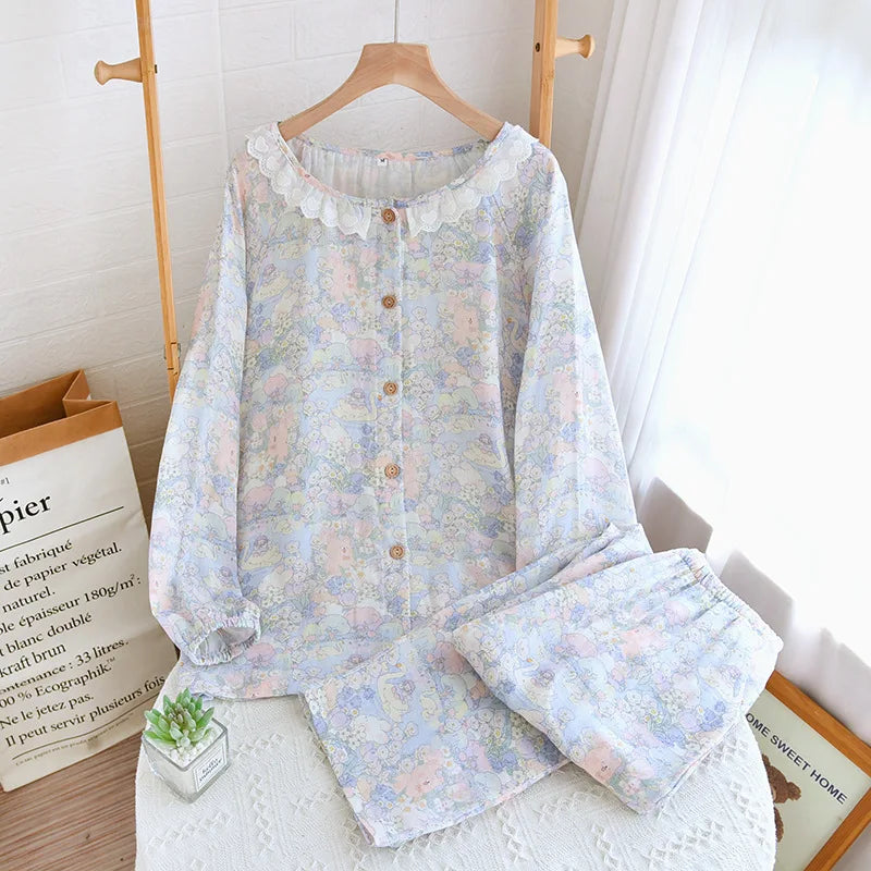 Coquette Lace Ruffle Pyjamas