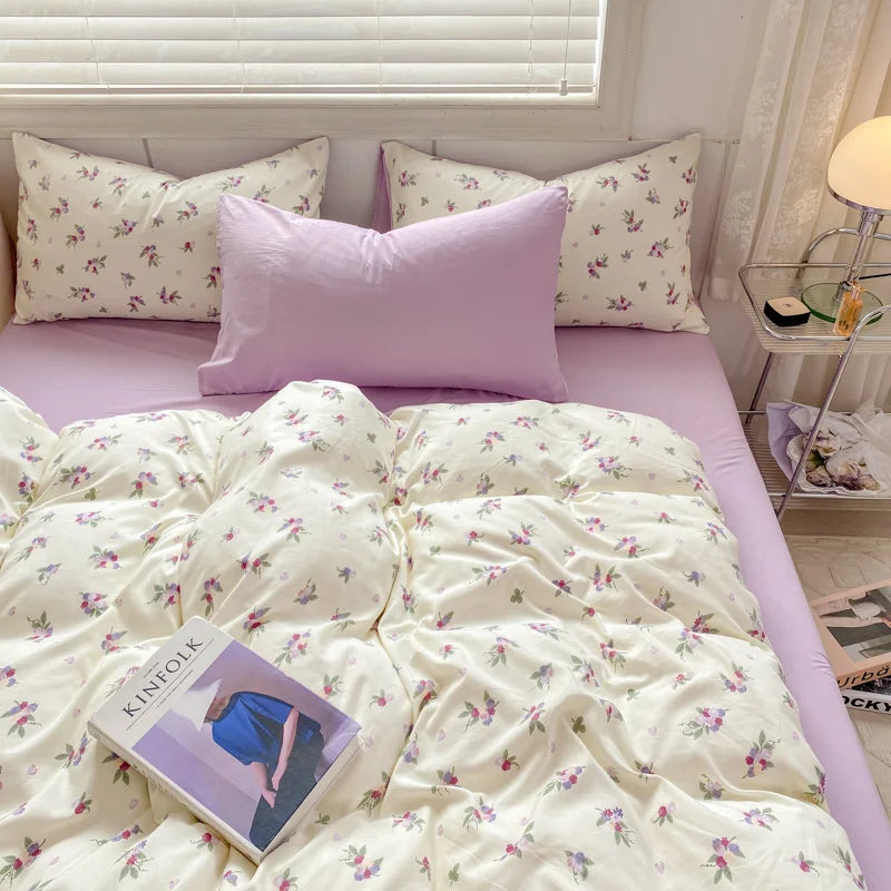 Romantic Purple Floral Bedding Set