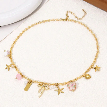 Gold Necklace With Coquette Charms