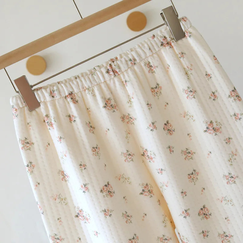 Pink & Cream Floral Lace Collar Pyjamas Creative Femininity