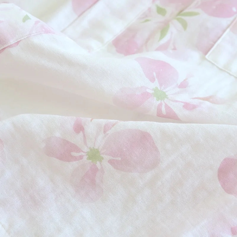 Pink & White Floral Kimono Dressing Gown Creative Femininity