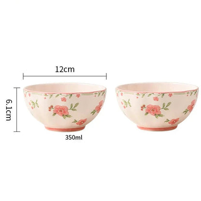 Pink Floral Dinnerware Set Creative Femininity