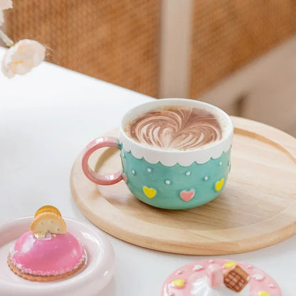 Candy Cake Ceramic Mug With Lid