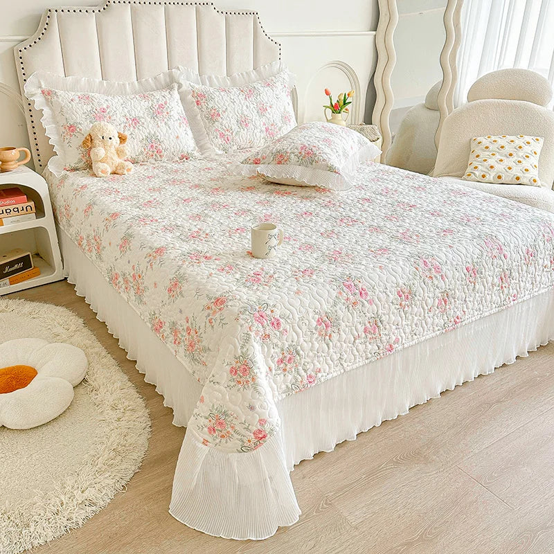 cotton floral bed spread 