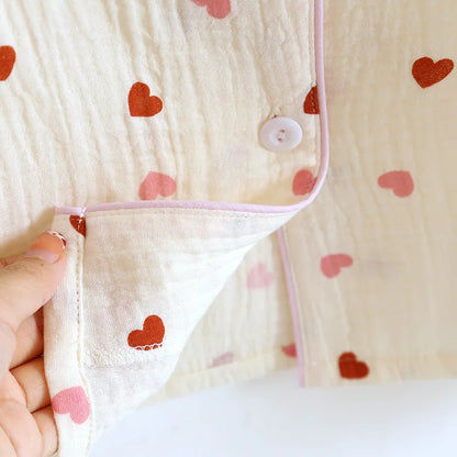 Confetti Heart Pjs With Pink Trim