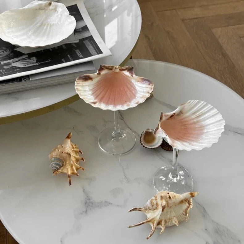 shell shape clam cocktail glasses