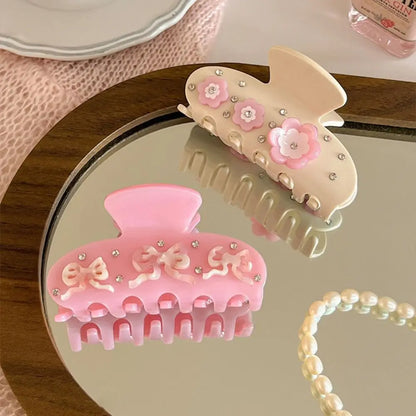 Pink & Cream Coquette Claw Clip