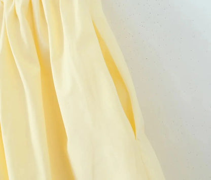 Lemon Halter Mini Sundress - Yellow/White/Black