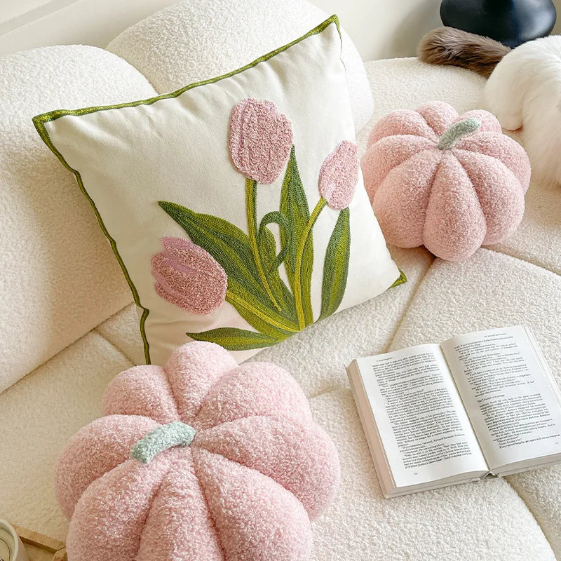 Pink Pumpkin Throw Pillow