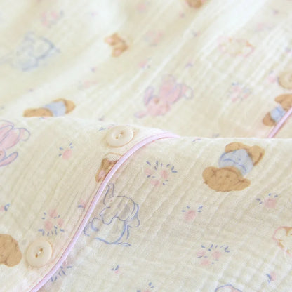 Pastel Bunny & Bow Pyjama Short Set