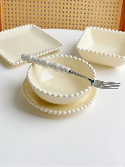 Cream Heart Shape Ceramic Plates