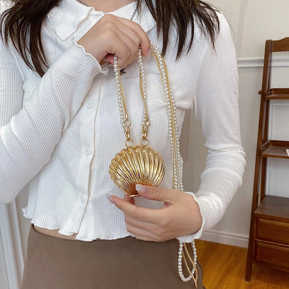 Shell Shape Mini Bag - Silver/Gold