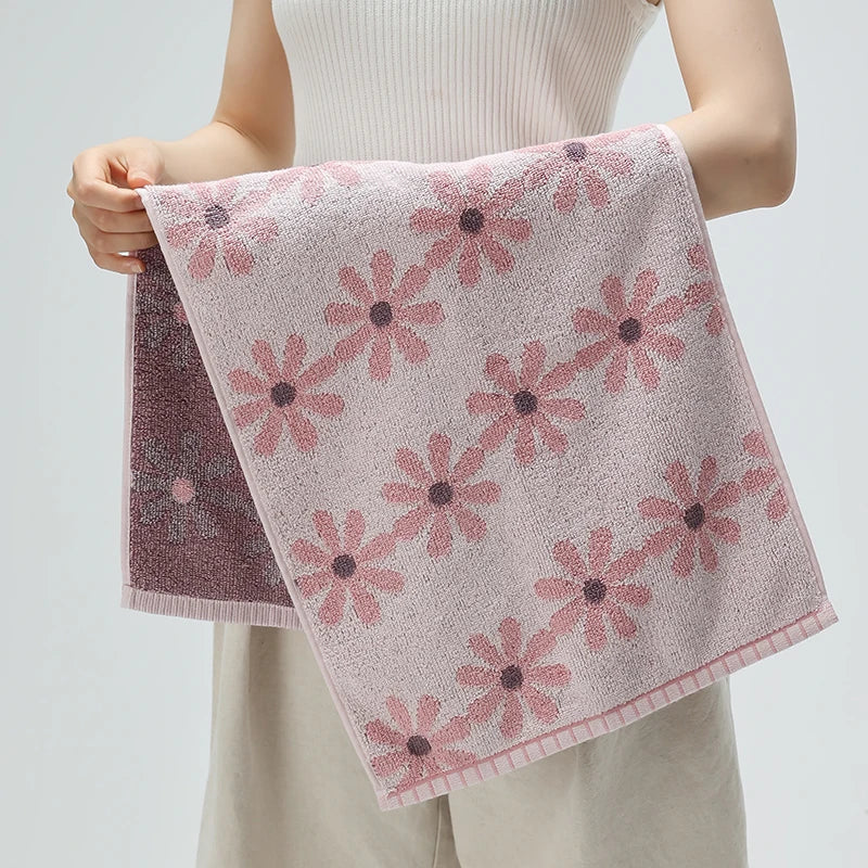 Cute Flower Pure Cotton Towels Soft Face Kids Towel  Towel Adult Bath Absorbent Household Towels Creative Femininity