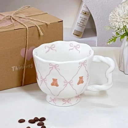 Teddy Bear Ceramic Bow Mug