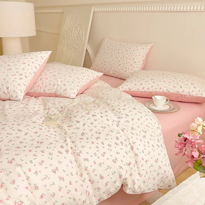 Pink Floral Coquette Bedding Set